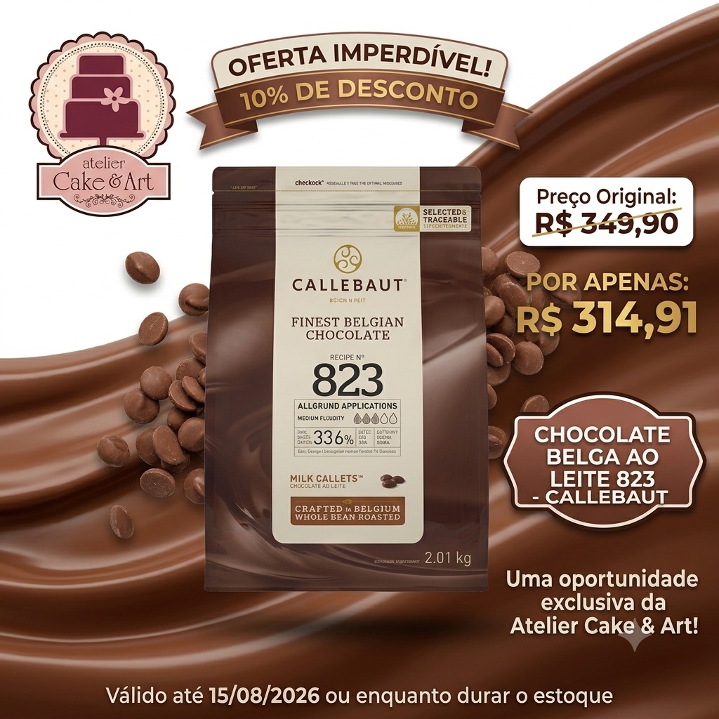 Desconto Especial Chocolate Callebaut BELGA AO LEITE 823 (33,6% CACAU) - Atelier Cake Art