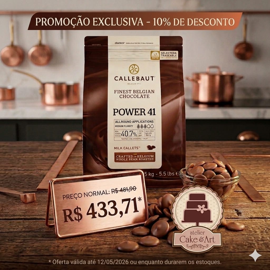 Desconto Especial Chocolate Callebaut Power 41 Amargo - Atelier Cake Art